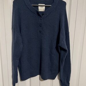Abercrombie & Fitch Dark Navy Button-Up Henley
